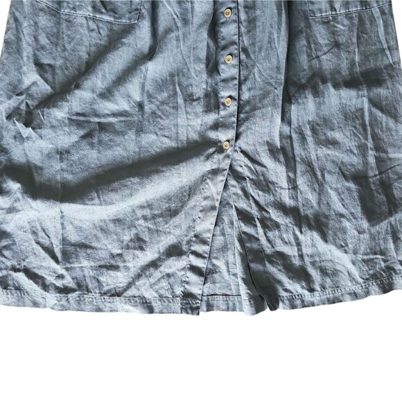 Eddie Bauer 100% Linen Button Front Maxi Dress Sz XSP Vintage Cottagecore Sage - Picture 12 of 16